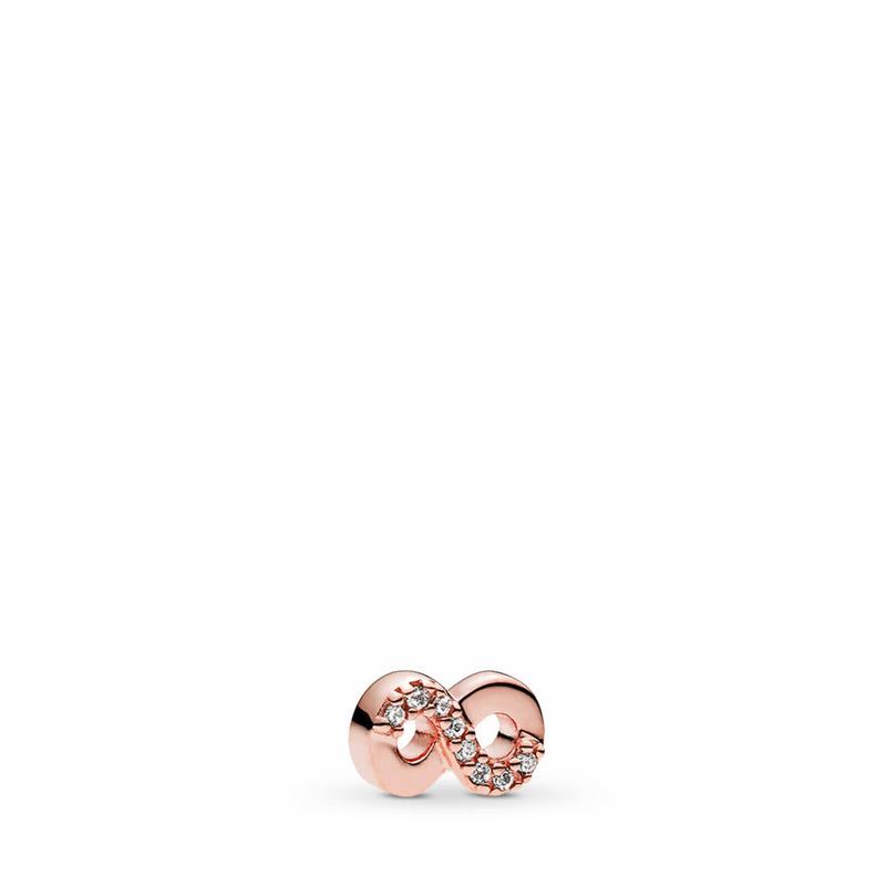 Pandora Rose™ Infinite Love Petite Locket Charm Ireland - Pandora Rose/Cubic Zirconia - 925403TNI